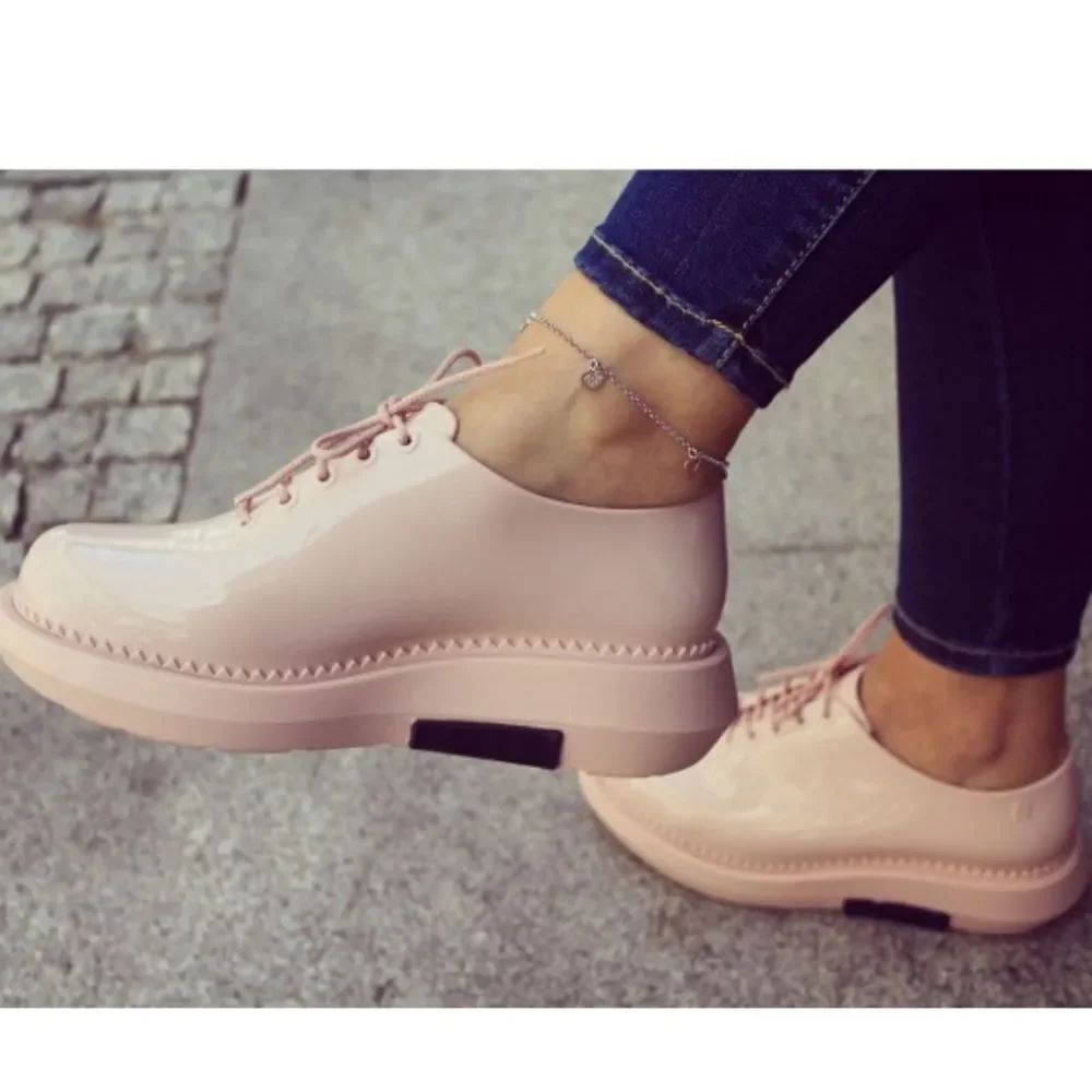 WOMENS MELISSA AND VITORINO CAMPOS GRUNGE PVC LACE-UP PLATFORM OXFORD